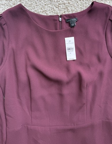 Women’s Ann Taylor Burgundy Long Sleeve Dress Size 6 NWT $139 - Picture 3 of 5