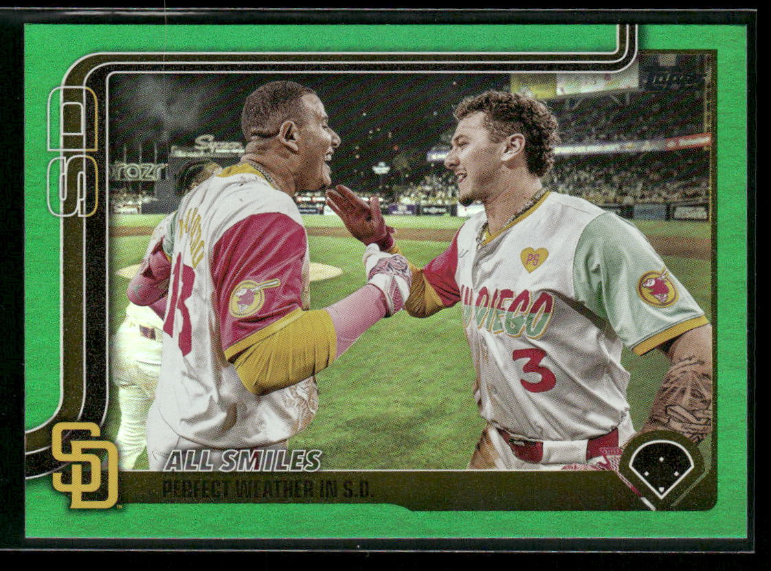 2025 Topps All Smiles: Perfect Weather in S.D. 143 Padres Green Holo Foil /99
