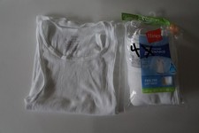 Hanes Boys Ribbed White Tank Tops Size M Pack of 4 - OPEN PACKAGE