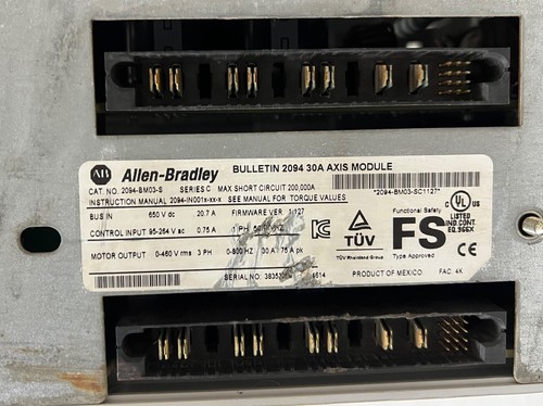 ALLEN-BRADLEY 2094 BM03-S 30A AXIS MODULE SERVO DRIVE - Picture 8 of 9
