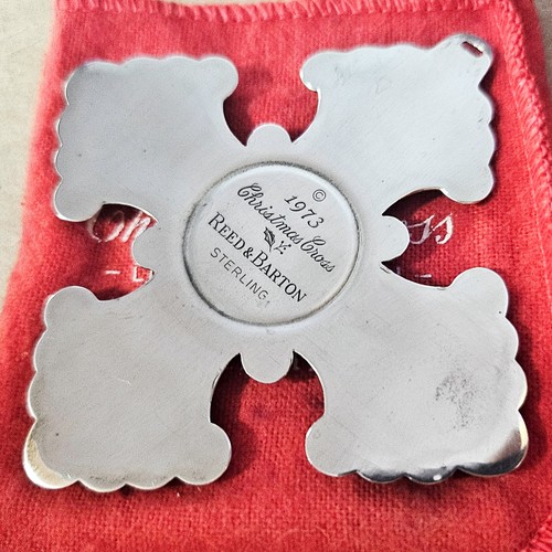 Cruz de plata esterlina Reed & Barton 1973 adorno 3 1/8" X 3 1/4" 16 gr. COLGANTE - Imagen 4 de 6