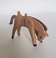 Vintage 1974 Geobra Playmobil Brown Horse With Brown Saddle Western