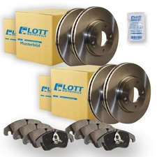 4 Bremsscheiben + Bremsbeläge vorne + hinten passend für BMW 7 (E32) 750 i 740 i