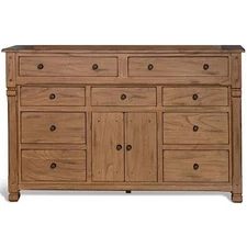 Sunny Designs Sedona 70" Traditional Wood Dresser in Rustic Oak