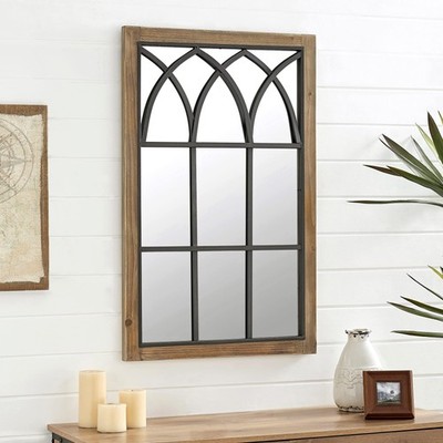 FirsTime & Co. Grandview Arched Window Wall Mount Mirror, 37.5H x 24W, Weathered