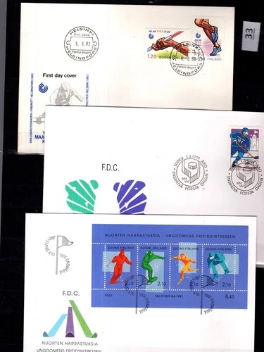/ FINLAND 1983 - 3 FDC - SPORTS - HOCKEY - SKIING