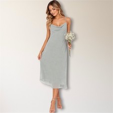 Show Me Your Mumu M Verona Sage Cowl Midi Dress Criss Cross Back Wedding Guest