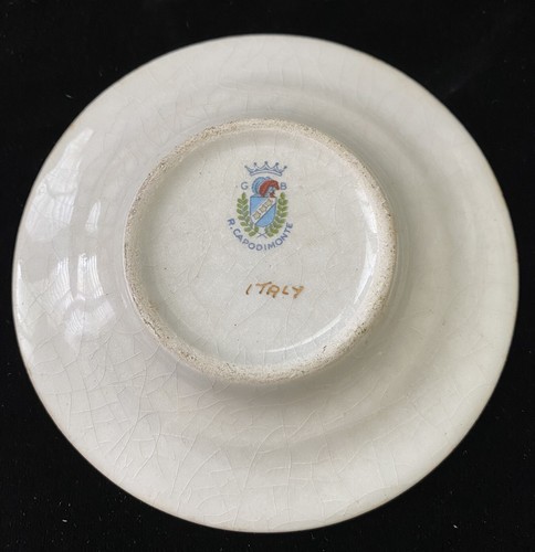 Rare Vintage CAPODIMONTE Hand-Painted DEMITASSE CUP & SAUCER ITALY #326 - Picture 6 of 11