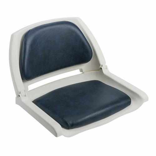 New Folding Boat Seat Molded Fishing Cushioned Seat Vinyl Pedestal Swivel System - Picture 11 of 15