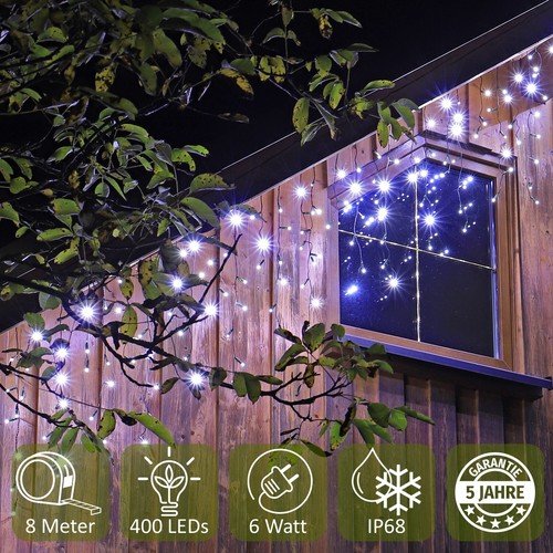 CLGarden Premium LED Lichterkette Eisregen ERN400 kalt weiss Lichtervorhang - Bild 1 von 8