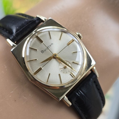 Reloj de cuerda manual vintage BULOVA Banker "G" para hombre 11BL esfera cruzada suizo 1969 - Imagen 5 de 19
