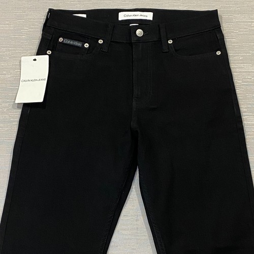 Calvin Klein Jeans Mens 30 x 32 Black Denim Pants Straight Leg Slim Fit - Picture 5 of 16