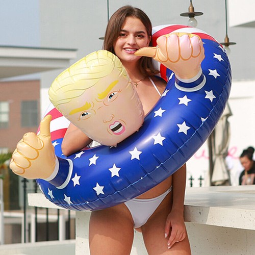 33" Trump Swimming Floats Inflatable Pool Raft Float Swim Ring FUNNY Adults Kids - Picture 6 of 8