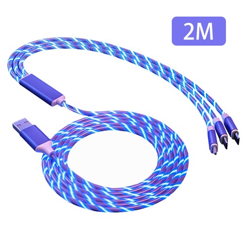 Chargeur Téléphone LED Charge Rapide Câble USB Cordon pour iPhone Type-C Micro - Photo 18 sur 21