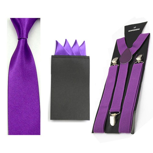 Herren 5CM Krawatte Krawatte Einstecktuch Einstecktuch Elastisch Strapshalter Klammer Set - Bild 8 von 11