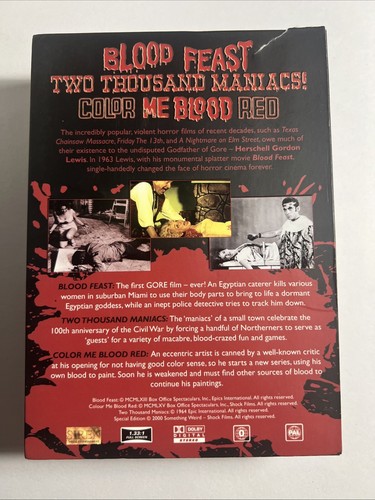 H. G. Lewis' Blood Trilogy (DVD, 1965) - Picture 2 of 4