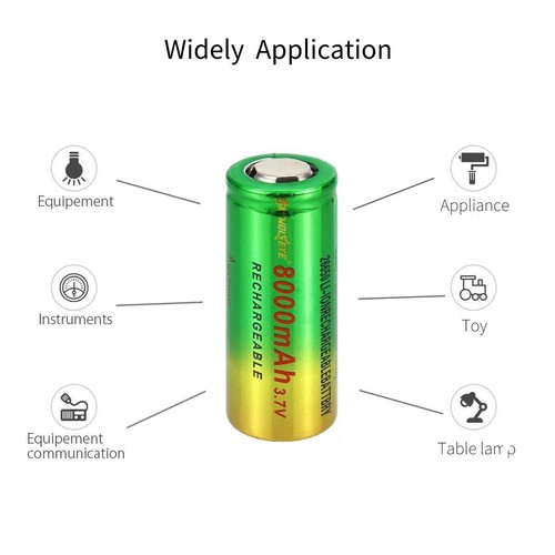 12Pcs 26650 Rechargeable Battery 3.7V 8800mAh Lithium Batteries Flat Top for Toy - Picture 10 of 13