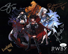RWBY 8x10 Photo Cast x4 Signed Jones, Dunkelman, Eberle, Zech JSA Certified Auto