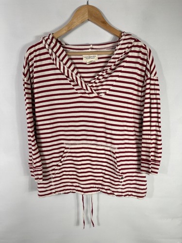 Denim Supply Ralph Lauren Women's Small Red White Striped Thin Hoodie - Picture 1 of 11