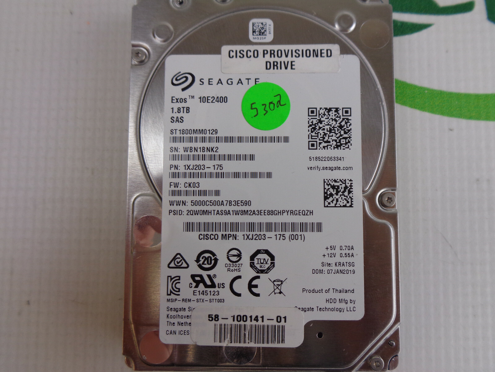 Seagate 1.8TB SAS 2.5/" 12Gbs 256M 10K HDD ST1800MM0129 1XJ203-031