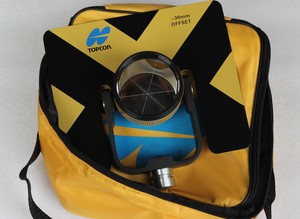 New-Yellow-Topcon-Metal-single-Prism-set-w-soft-bag-for-Topcon-total-stations
