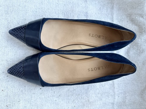 Talbots Womens Blue Suede/leather Kitten Heel Pump Sz 6.5 Pre-owned - Picture 14 of 17