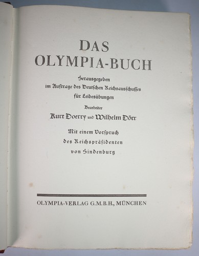 1927 Das Olympia Buch with Original Box Kurt DOERRY Wilhelm Dorr Full Leather - Picture 5 of 24