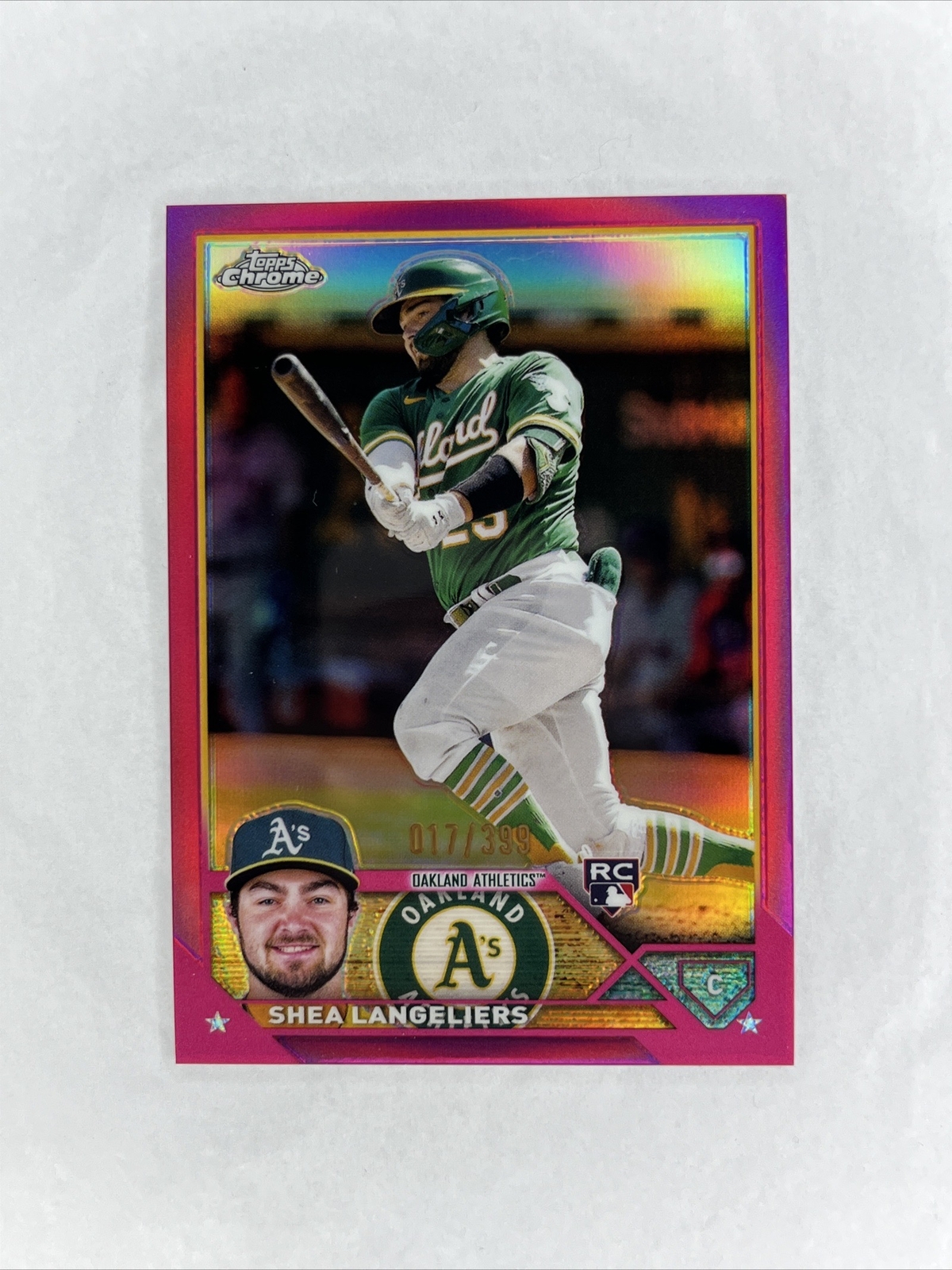 2023 Topps Chrome Shea Langeliers Magenta Refractor Rookie RC #017/399 #175