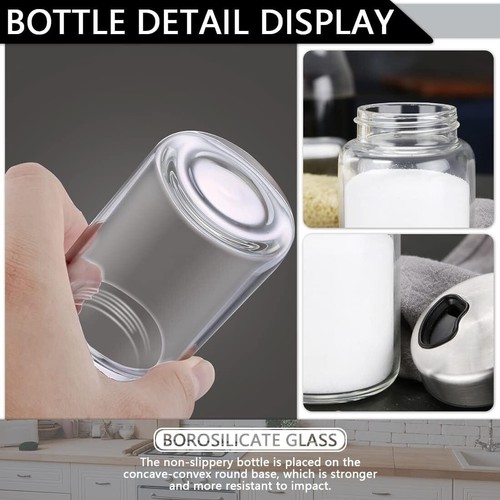 200ml Gewürzgläser mit Drehdeckel Borosilikatglas Gewürzstreuer Groß Gewürzdosen - Bild 4 von 14
