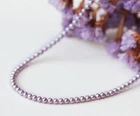 CHARMING 18"7-8MM NATURAl SOUTH SEA GENUINE pink purple round PEARL NECKLACE 14k