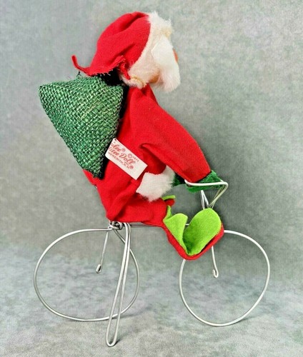 Vintage Annalee 1971 Christmas Santa Riding a Bicycle Mobilitee 9" Doll - Picture 6 of 11