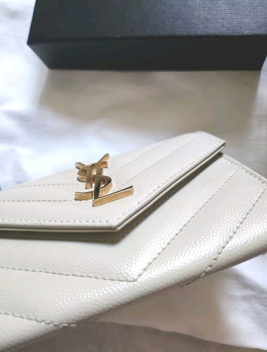 Authentic Ysl Saint Laurent Envelope Wallet Grain Flap Wallet - Picture 5 of 11