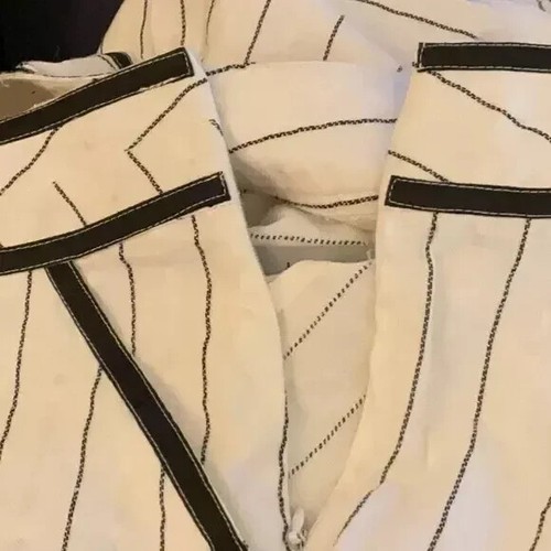 WD NY Women’s Pants Trousers Size 14 Striped Linen Blend Black & White NWT Beach - Picture 7 of 11