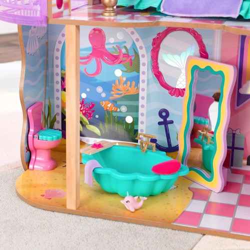 NUEVO ~ Muebles de baño para casa de muñecas Kidcraft Rainbow Dreamers concha marina, tamaño Barbie - Imagen 2 de 5
