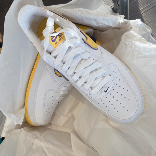 Nike Kobe Bryant x Air Force 1 Low Lakers Home - FZ1151-100 Men Size 9.5 - Picture 2 of 5