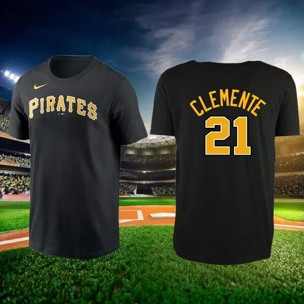 Roberto Clemente #21 T Shirt Black