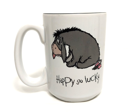Disney World Eeyore “Happy Go Lucky” Coffee Tea Mug Winnie the Pooh Souvenir Cup - Picture 4 of 6