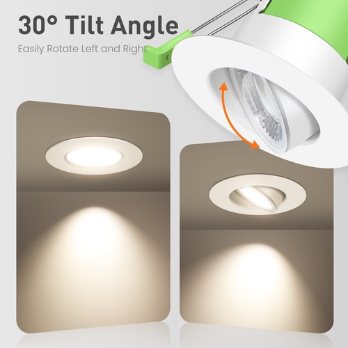 Fire Rated LED Dimmable Downlight Recessed Ceiling Spotlights IP65 White Chrome - Picture 6 of 12