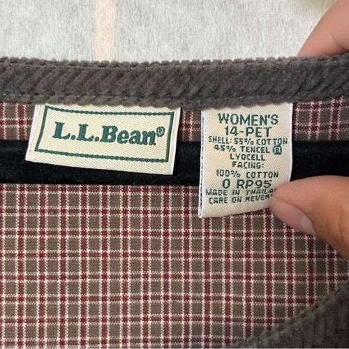 Vintage 90er L.L. Bean grau Cord Pullover Maxikleid Größe 14 Petite Flannel - Bild 10 von 11