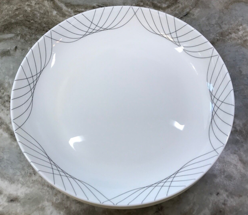 Large Pasta Bowls Black Line Swoop. Set Of 2 Bone China. Hotel Collection. New. - Picture 2 of 3