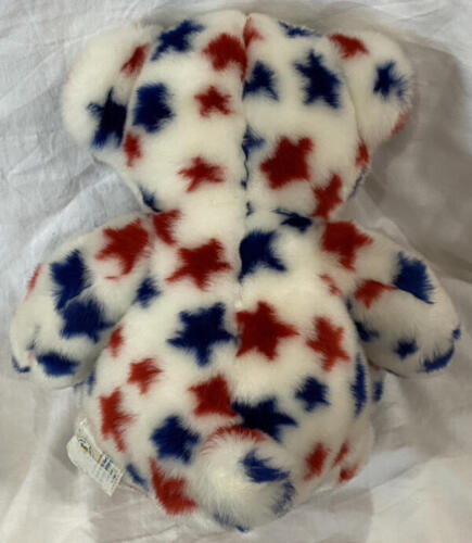 Orso peluche Build A Bear Workshop rosso patriottico bianco stelle blu stelle LN!! - Foto 4 di 5