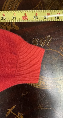 VTG Red Boxy Oversized Balloon Sleeve Sweater Wool Angora Pearl Keyhole Neck L - Picture 13 of 15