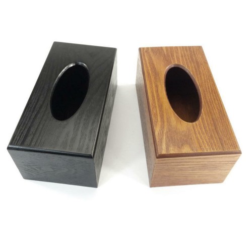 Tissue Storage Holder Bamboo Napkin Paper Box Container Black - Picture 7 of 10