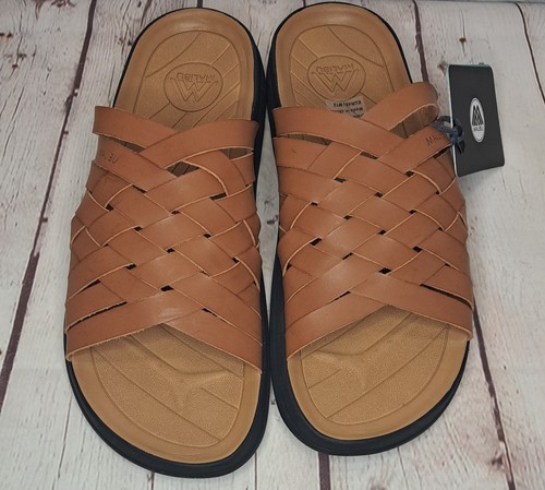 Sandali da uomo Malibu Zuma Whiskey/Nero Vegan in pelle taglia 13
