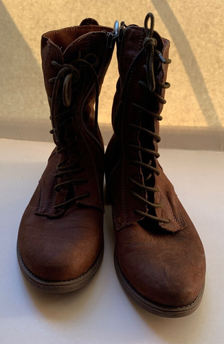 Zamsh Brown Leather Women's Zip Boots Shoes Size 6.5/37 - Excellent Condition - Picture 3 of 19