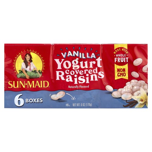 Yogurt Covered Raisins, Vanilla, 6 Boxes, 1 oz (28.3 g) Each