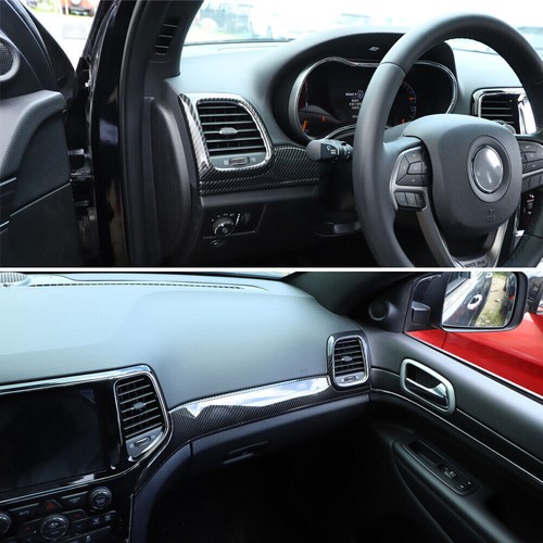 Carbon Fiber Interior Full Decor Accessories Trims for Jeep Grand Cherokee 11-20 - Picture 2 of 63