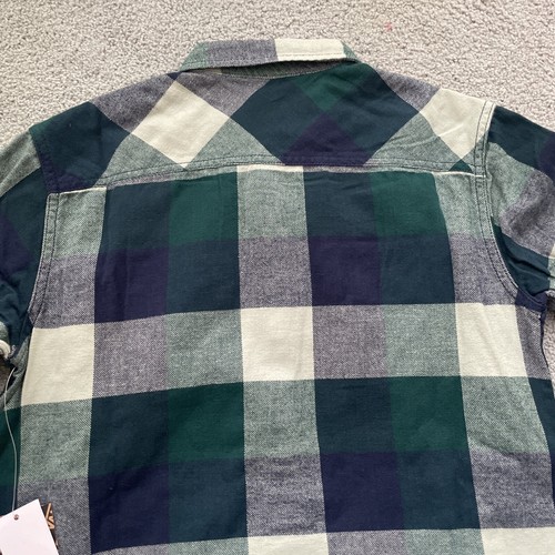 Camicia Vans ragazzo grande 12-14 scatola flanella bottoni manica lunga verde nuova con etichetta - Foto 12 di 12