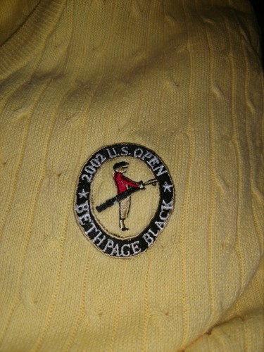 Vintage 2002 US Open Beth Page Black Yellow Sweater Vest Small Golf - Picture 3 of 4