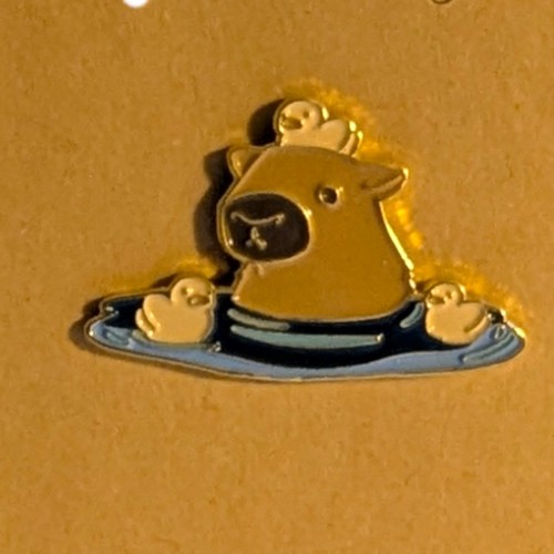 Capybara Swimming With Ducks Enamel Pin #367 FREE SHIPPING! - Picture 1 of 3